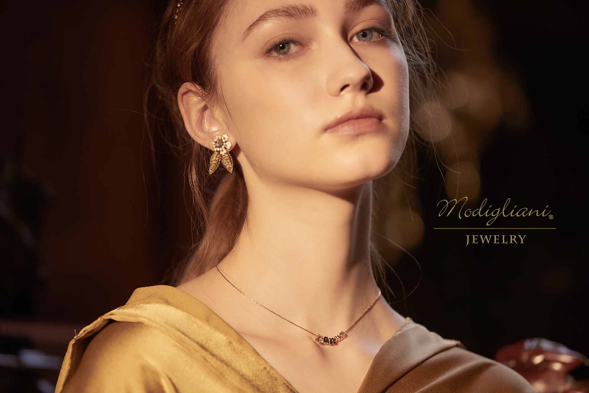 黃銅飾品, 耳環,飾品, 黃銅,鋯石,花草,流蘇,兩戴式