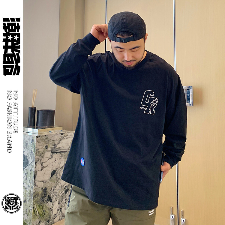 潮胖爺大尺碼-潮牌長袖T恤〈BFTL7412〉