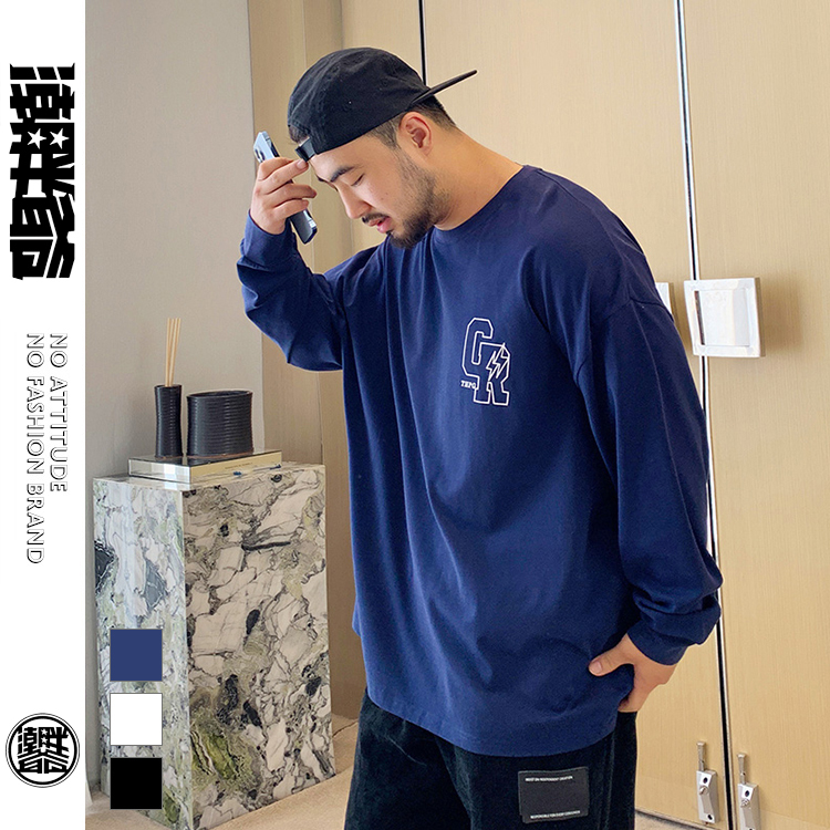 潮胖爺大尺碼-潮牌長袖T恤〈BFTL7412〉