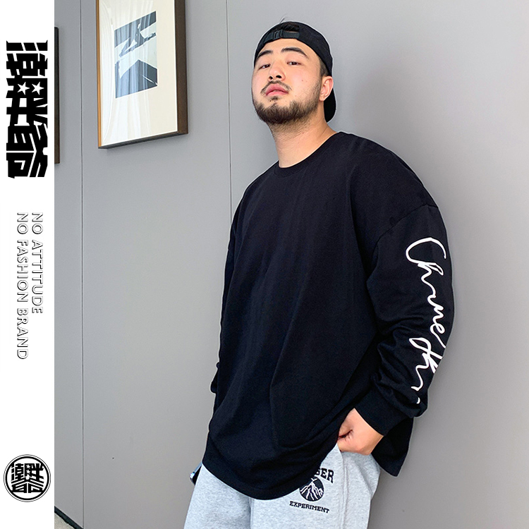 潮胖爺大尺碼-潮牌長袖T恤〈BFTL7413〉