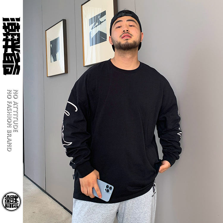 潮胖爺大尺碼-潮牌長袖T恤〈BFTL7413〉