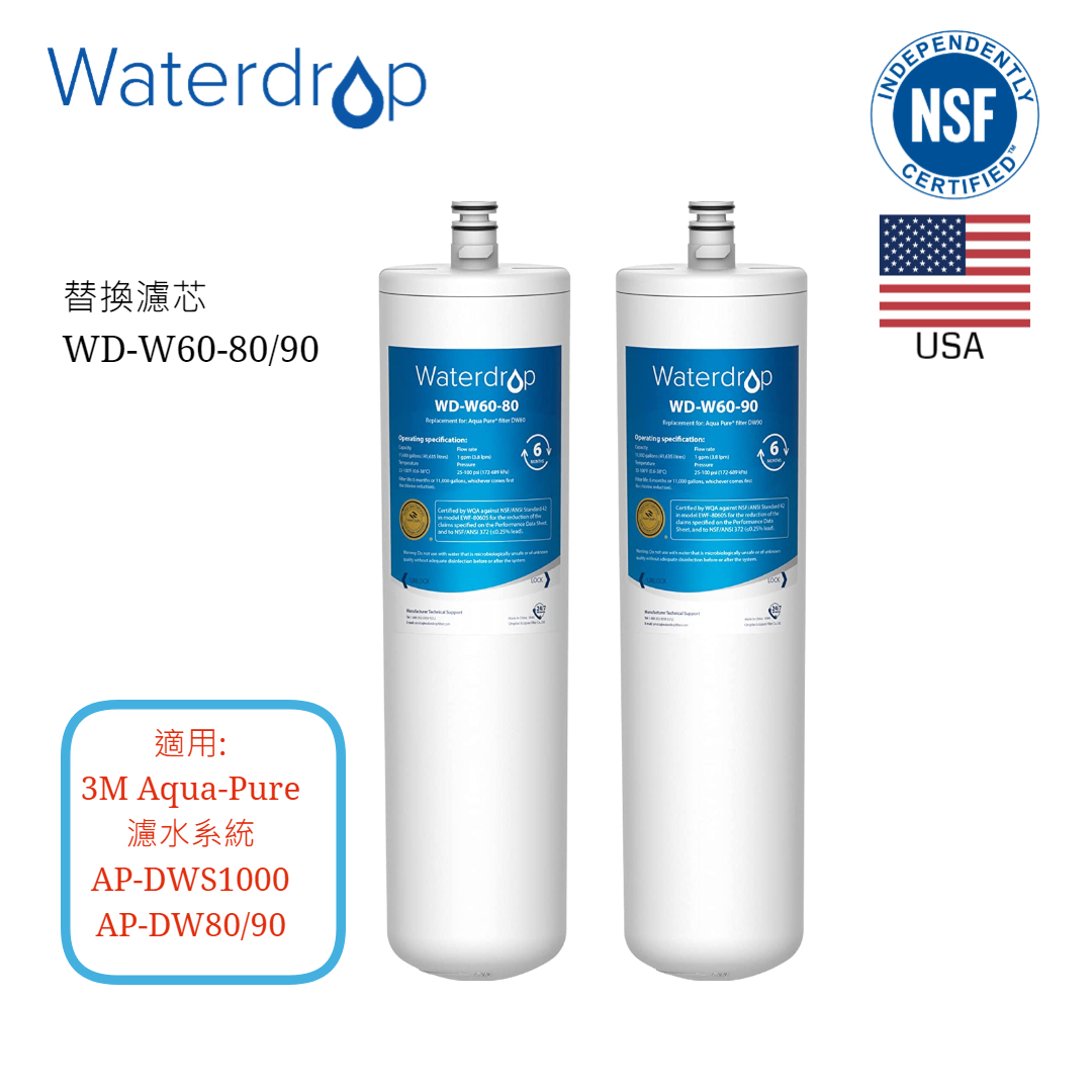 DW80/90 Under Sink Water Cartridge, Replacement for Aqua-Pure AP-DW80/90, AP-DWS1000 Water Filter