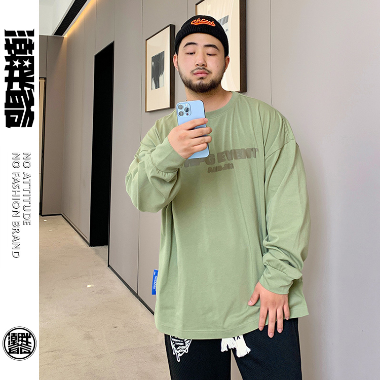 潮胖爺大尺碼-潮牌長袖T恤〈BFTL7418〉