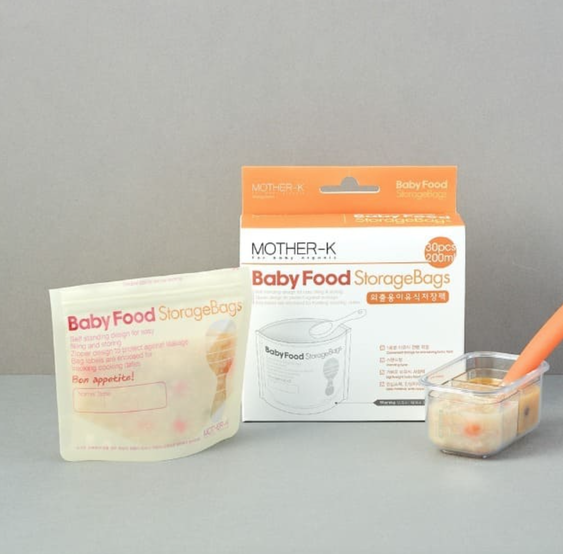 Mother-K - 嬰兒食物抗菌儲存袋 - Baby Food StorageBag(200ml) - 30pc