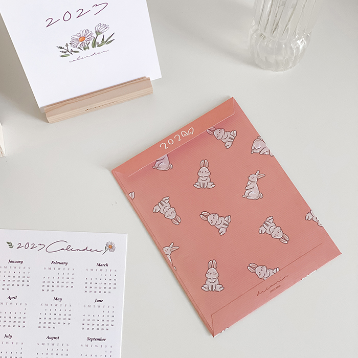 滿版兔粉紅信封袋/包裝袋(兩入)