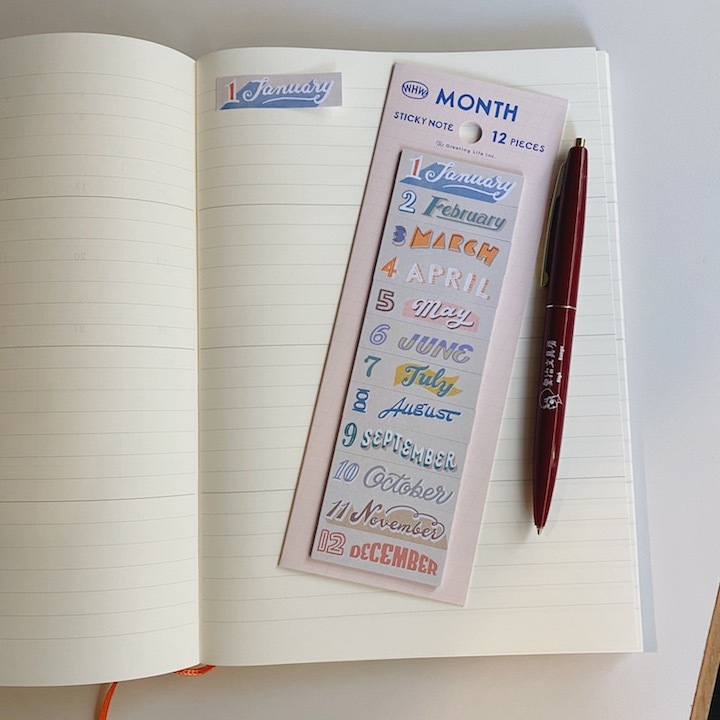 WHW!手繪系列 月份 180枚入 造型標示貼 便利貼｜日本Greeting Life