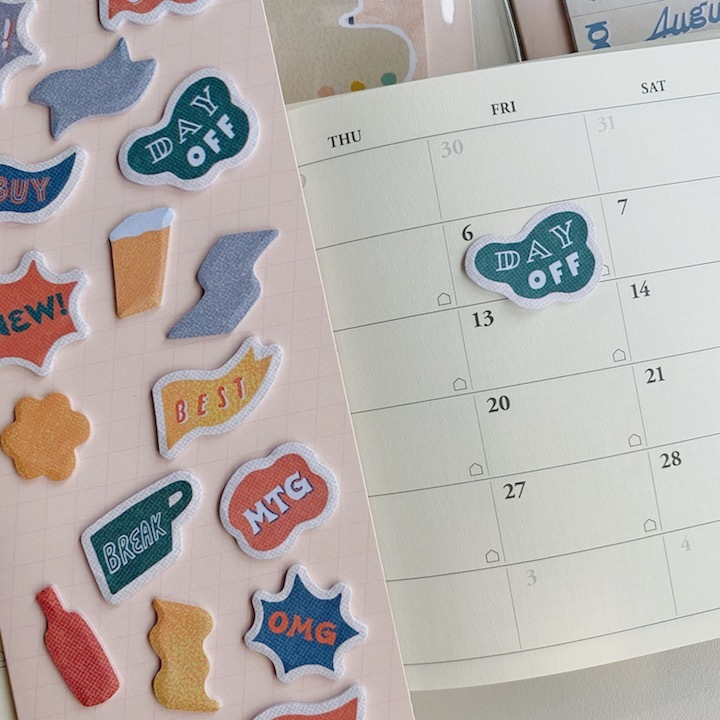 WHW!手繪系列 英文字體 170枚入 造型標示貼 便利貼｜日本Greeting Life