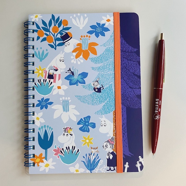 MOOMIN 嚕嚕咪 B6方眼線圈筆記本 邊框｜日本WORLD CRAFT