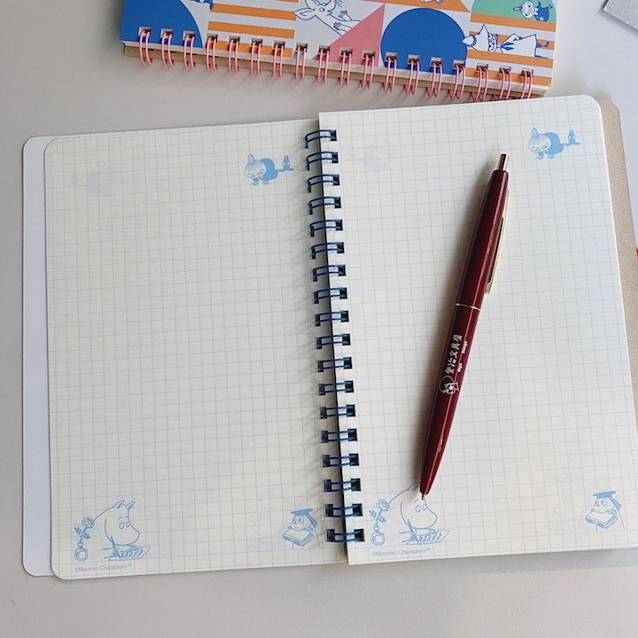 MOOMIN 嚕嚕咪 B6方眼線圈筆記本 邊框｜日本WORLD CRAFT