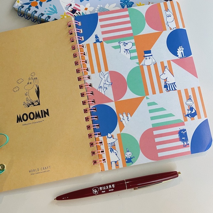 MOOMIN 嚕嚕咪 B6方眼線圈筆記本 邊框｜日本WORLD CRAFT
