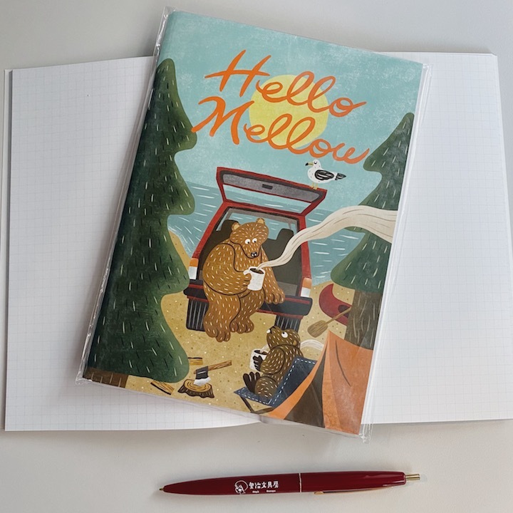 OKATAOKA露營熊 湖邊款 A5方格筆記本｜日本Greeting Life