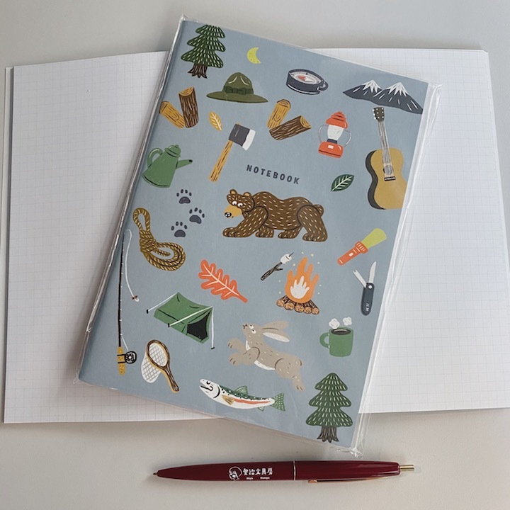 OKATAOKA露營熊 戶外款  A5方格筆記本｜日本Greeting Life