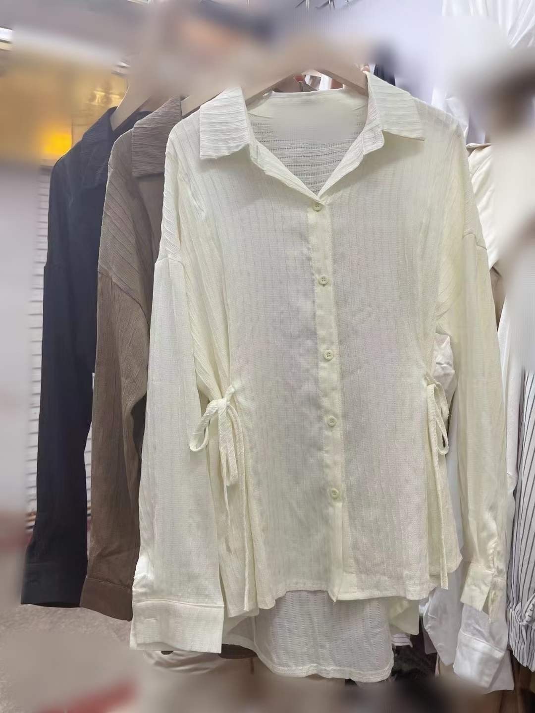 超修Hip系列：皺皺薄身側綁帶燕尾外套 JK22S0975