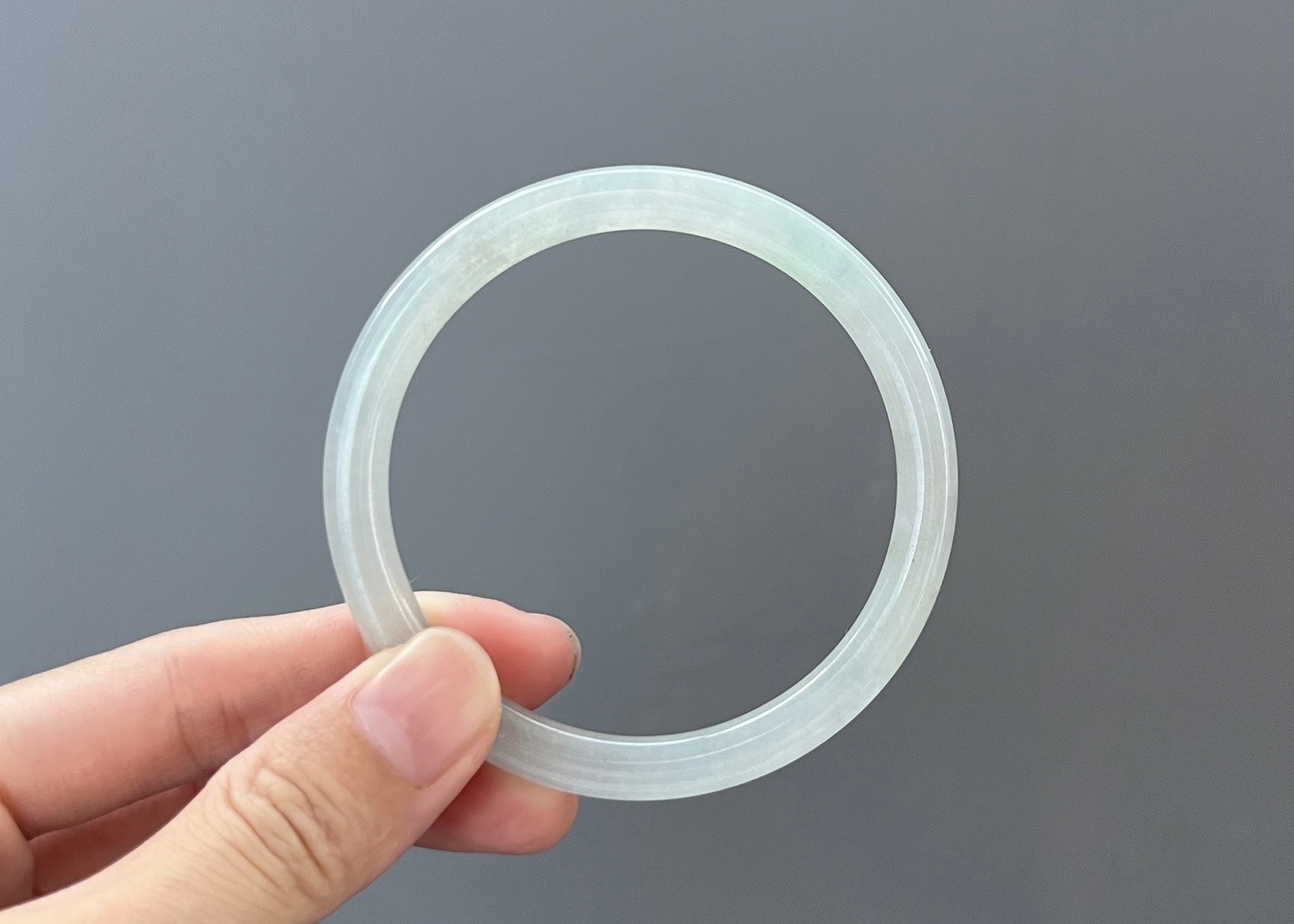 正冰種白月光細圓條鐲