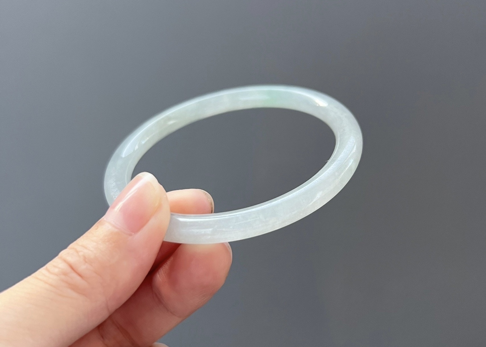 正冰種白月光細圓條鐲