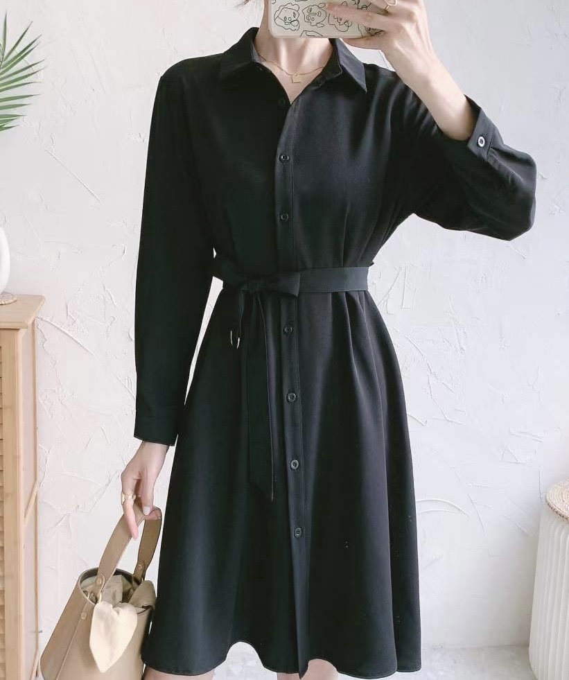 兩著秋裝薄料乾濕褸連身裙（可當外套）DR22S0966