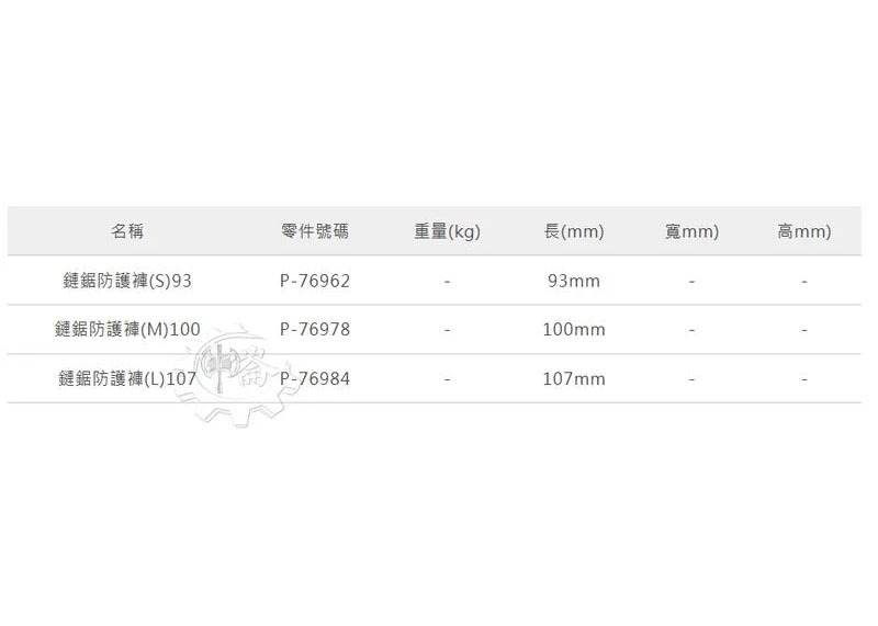 ＊中崙五金【附發票】牧田 鏈鋸防護褲 P-76962 P-76978 P-76984 三款尺寸