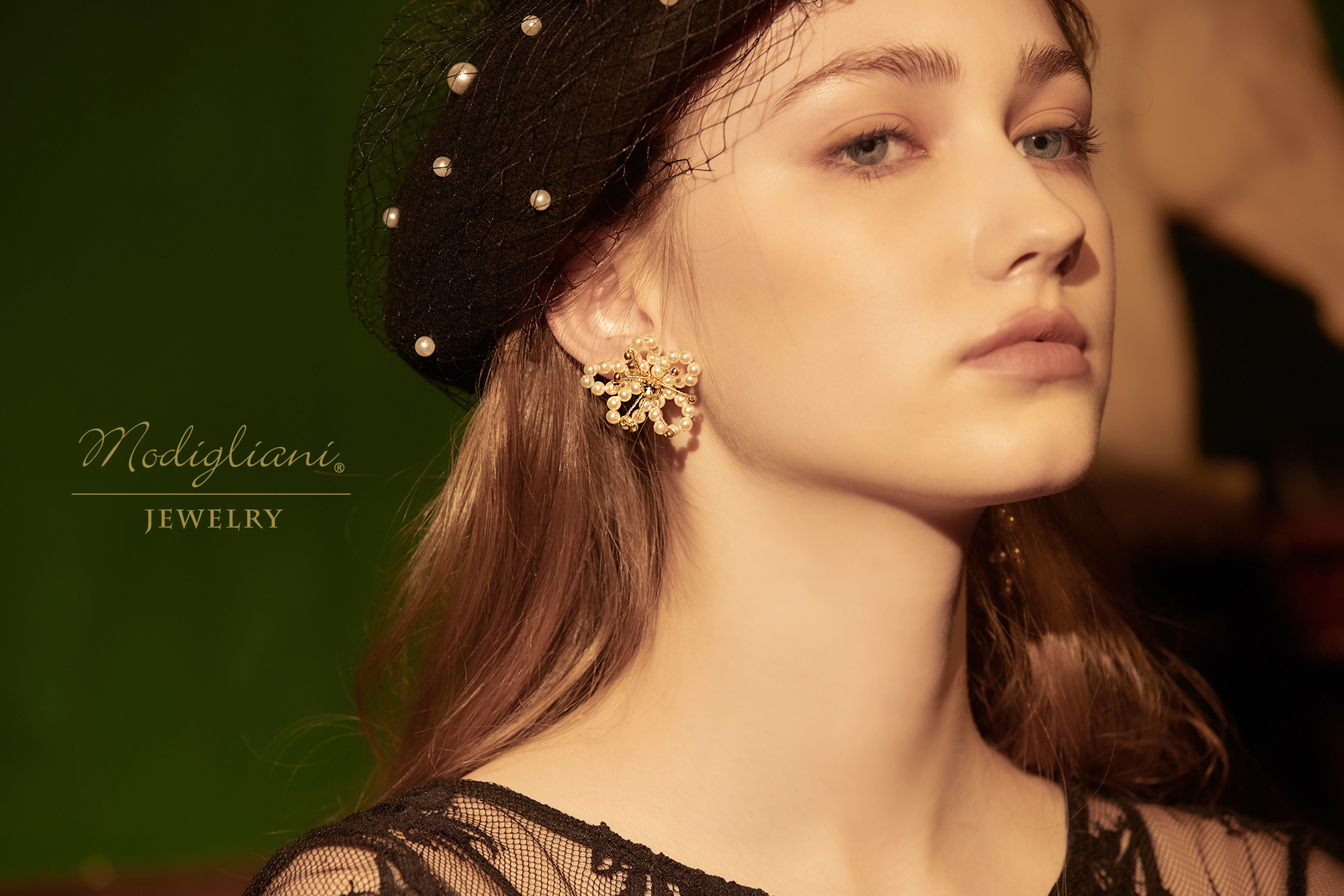 黃銅飾品,黃銅,兩戴式耳環,花草,施華洛世奇水晶珍珠,鋯石,珠寶編織,華麗