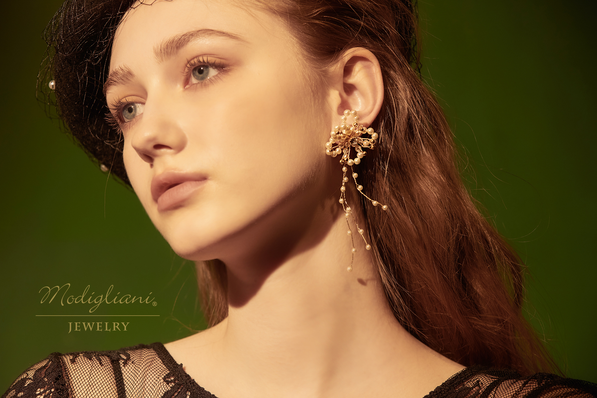 黃銅飾品,黃銅,兩戴式耳環,花草,施華洛世奇水晶珍珠,鋯石,珠寶編織,華麗