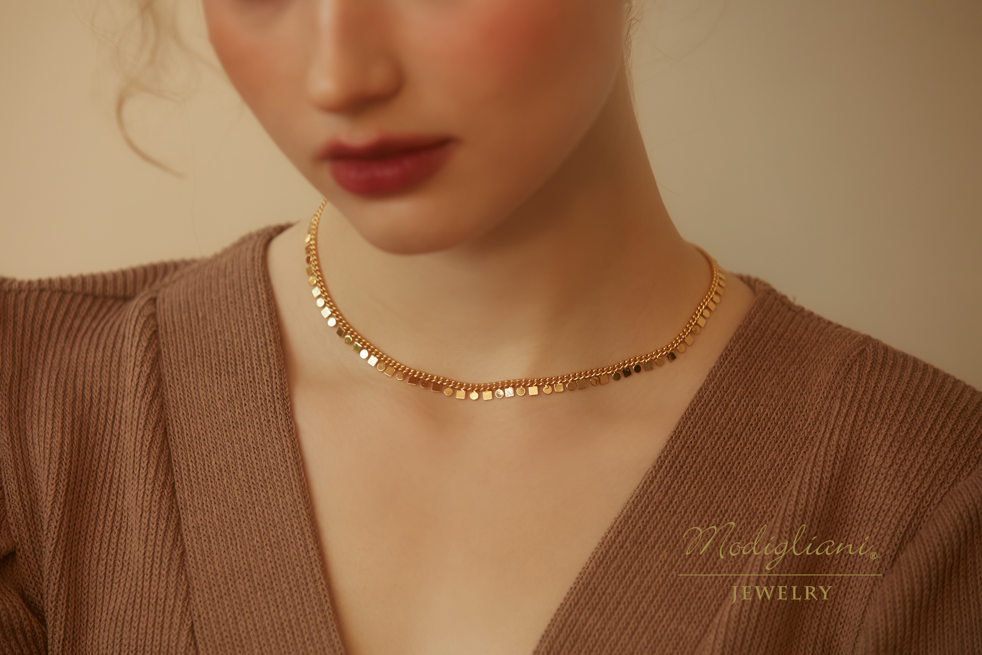 黃銅飾品,黃銅,簡約,百搭,流蘇,項鍊,18K金,幾何,