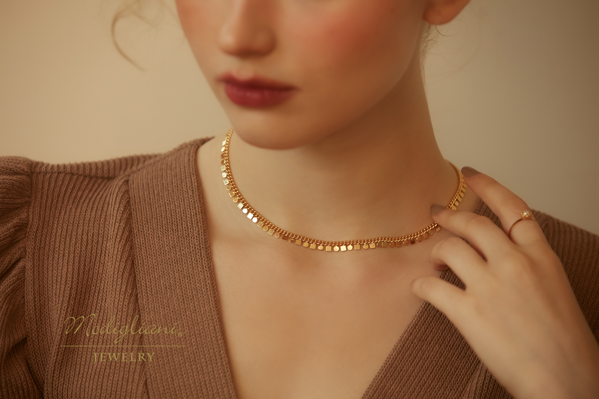 黃銅飾品,黃銅,簡約,百搭,流蘇,項鍊,18K金,幾何,