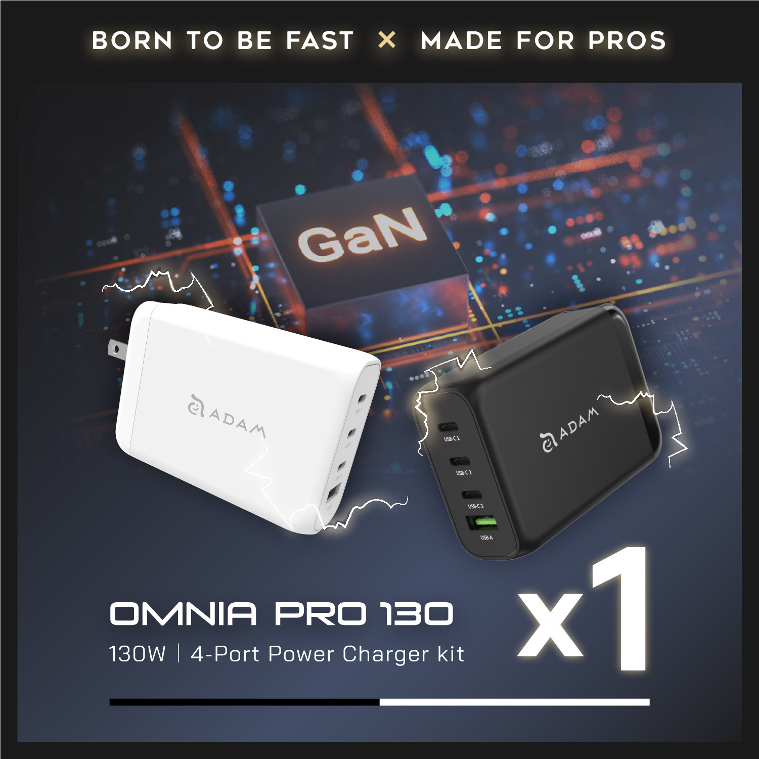 OMNIA Pro 130 130W 4-Port Power Charging Kit