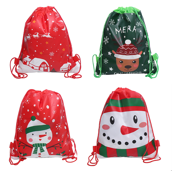 聖誕雙面紡布印刷束口抽繩袋玩 MC