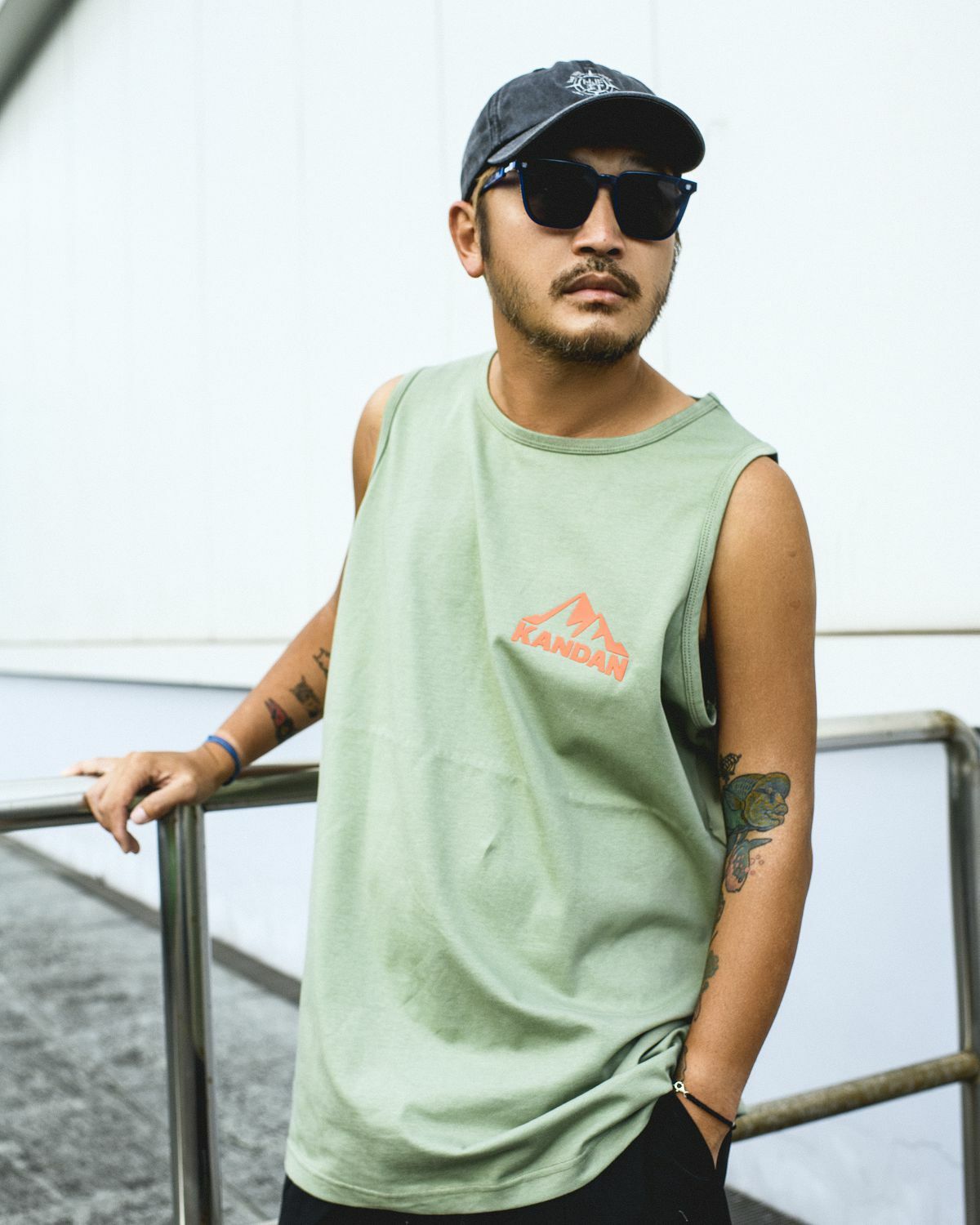 KID ® KANDAN系列 厚板膠山脈背心 軍綠