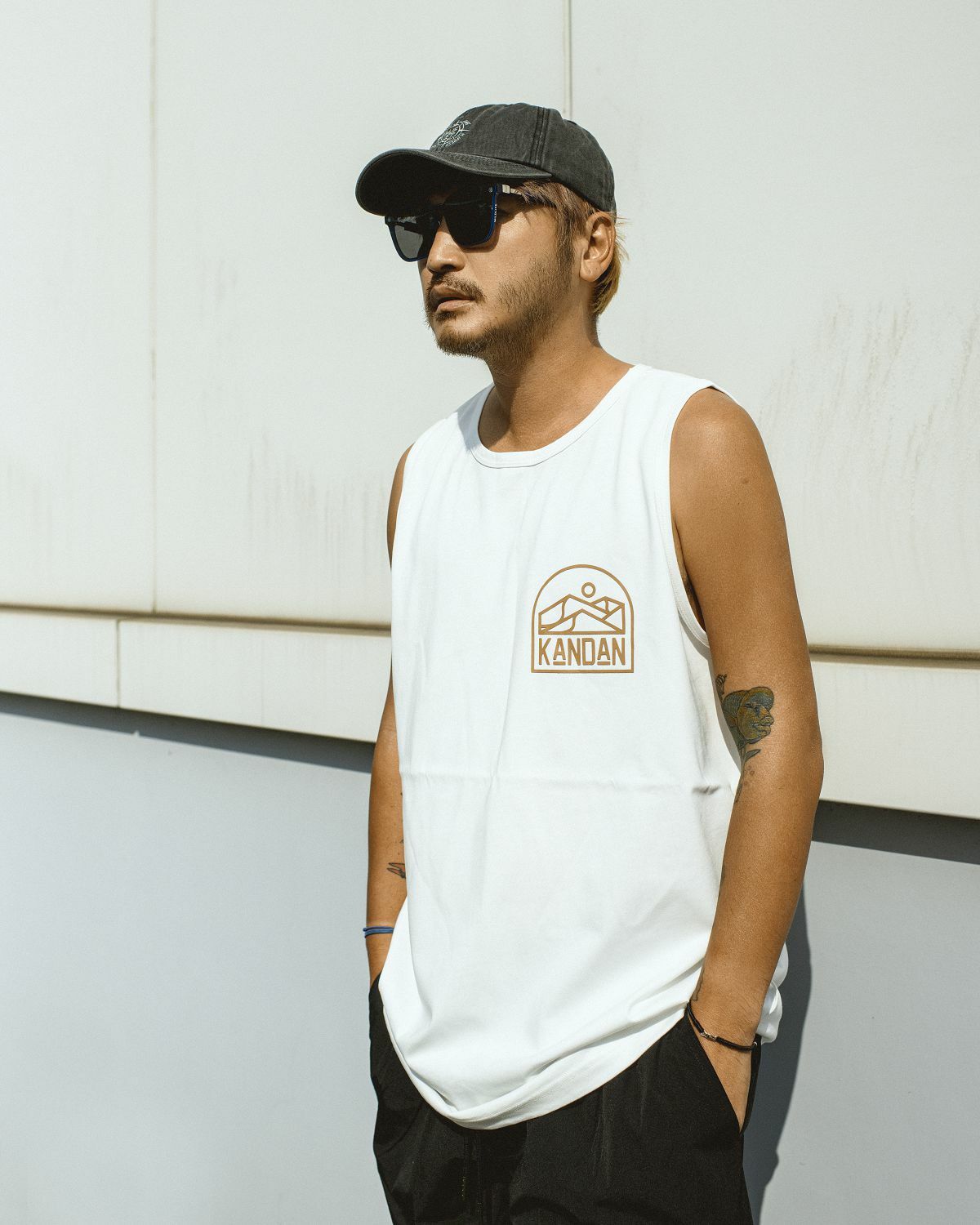 KID ® KANDAN系列 厚板膠山脈背心 白