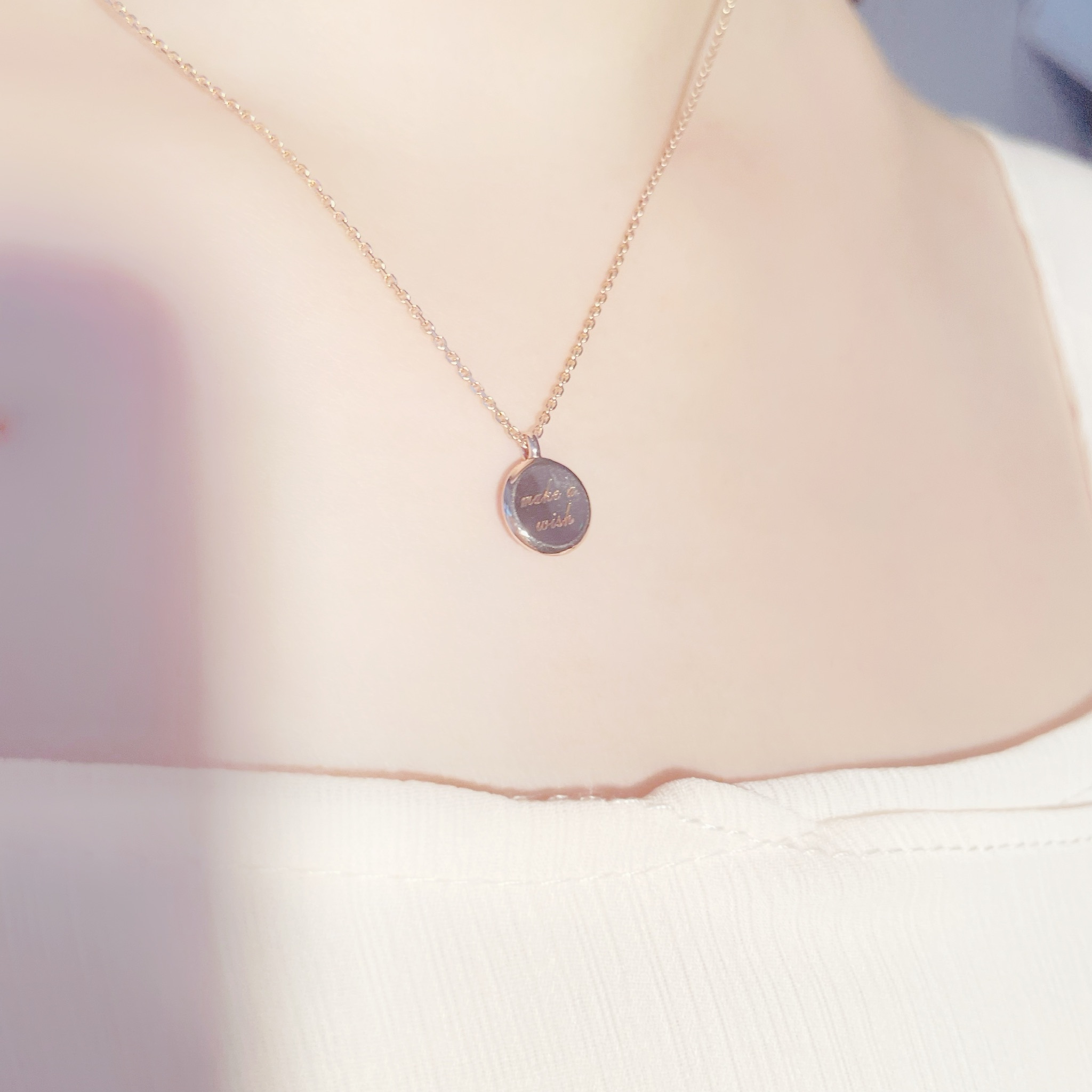 | 925純銀・厚鍍白金・ 厚鍍玫瑰金 |  許願符項鍊 (銀/玫瑰金) | NE0665 |