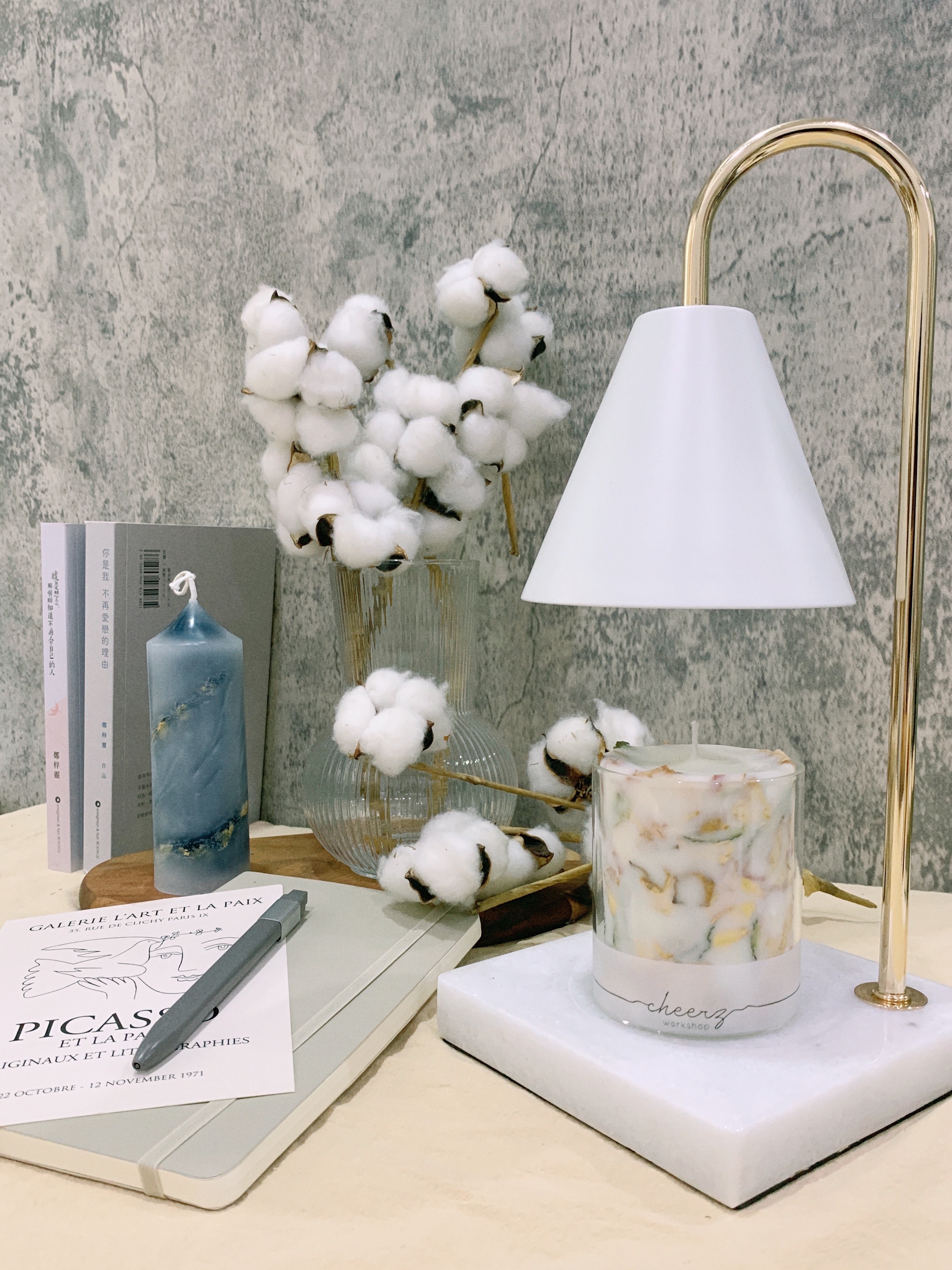 Marble Scented Candle Warmer (White)