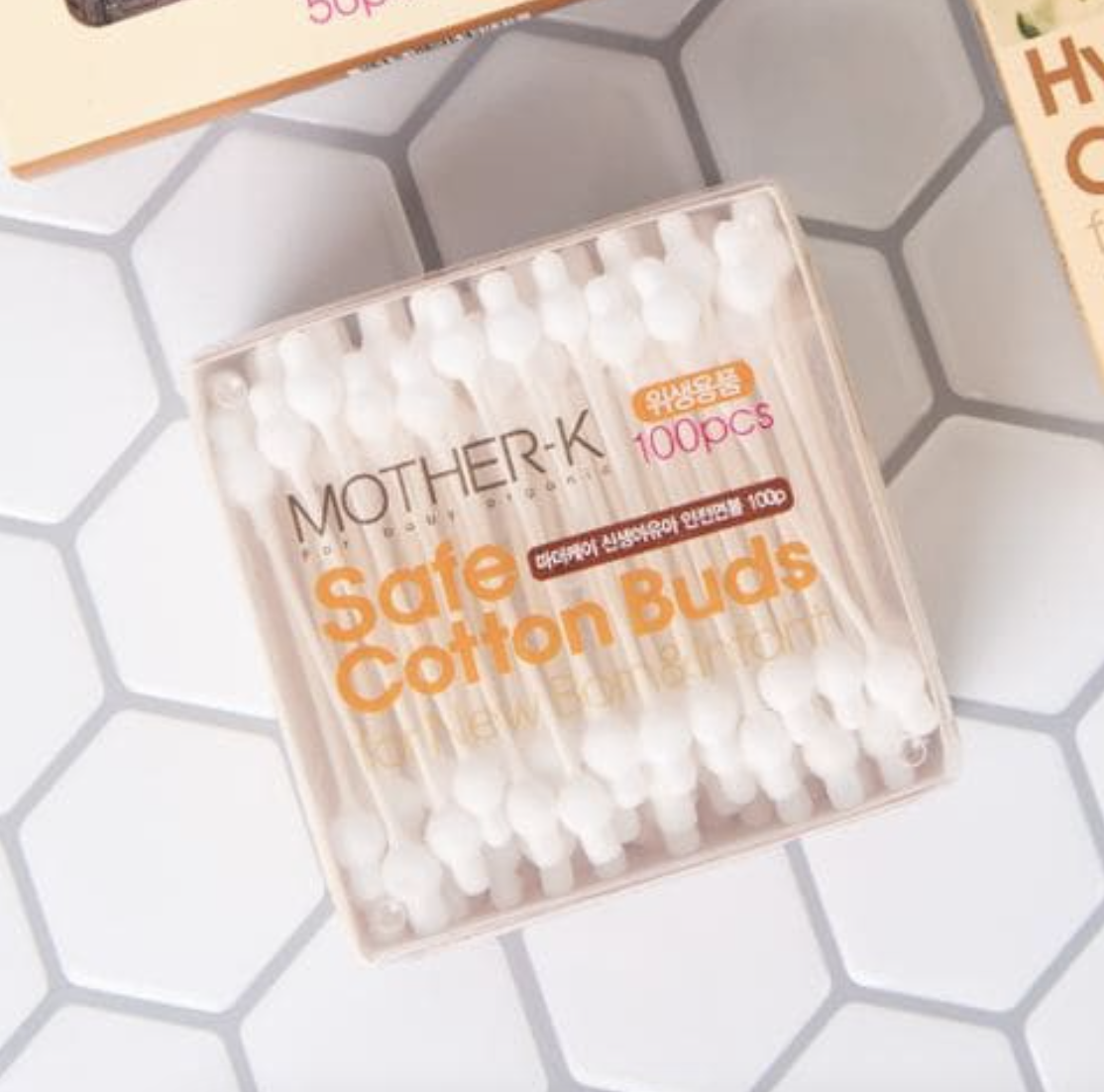 Mother-K - 100%純棉安全幼兒棉棒 - Nature Newborn Baby 100% Cotton Bud(100pc)