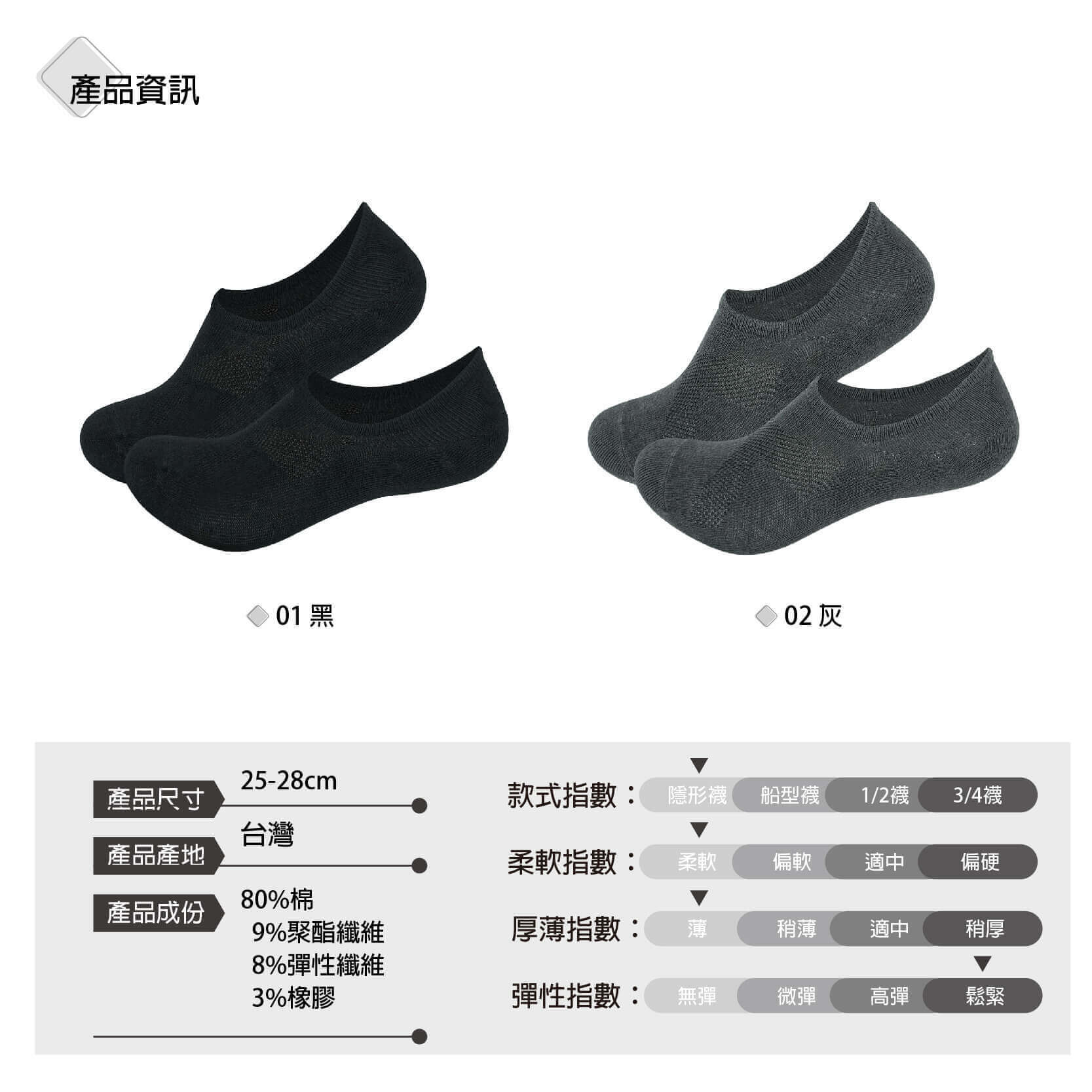 男隱形襪-抗菌Y跟男消臭襪