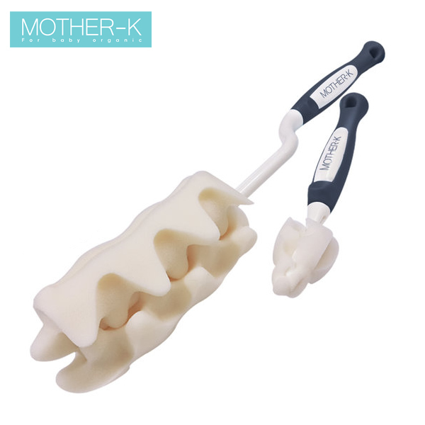 Mother-K - 海棉奶瓶刷奶咀刷套裝-藍