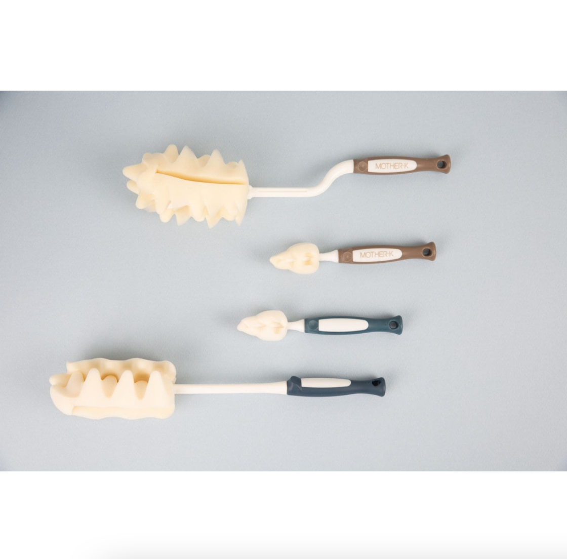 Mother-K - 海棉奶瓶刷奶咀刷套裝-藍