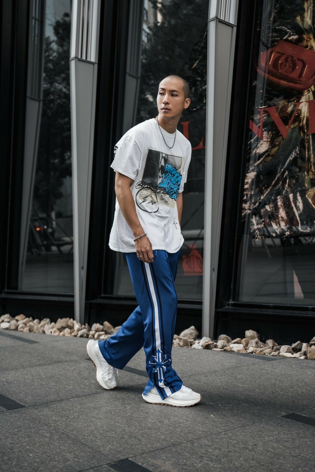 PREDATOR 刺繡指針Logo 線條拉鍊長褲 運動褲