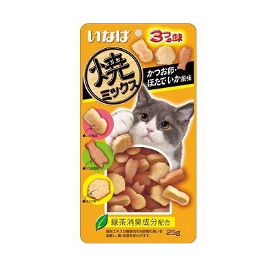 INABA 三味小魚燒(木魚/帶子/魷魚)25g【$110 X 6 包】