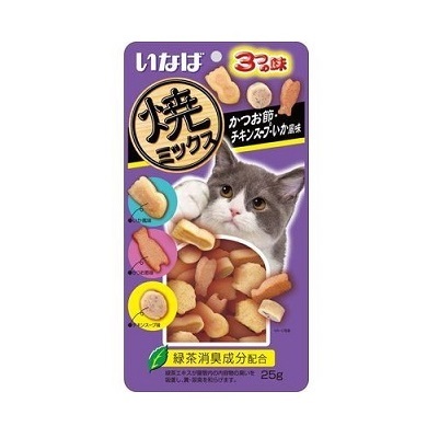 INABA 三味小魚燒(木魚/雞湯/魷魚)25g【$110 X 6 包】