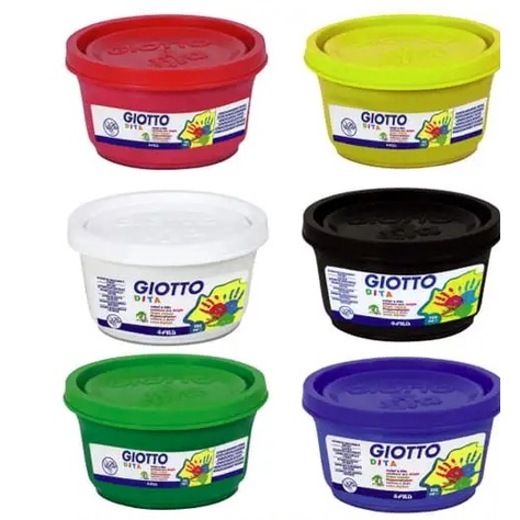 【樂森藥局】義大利 GIOTTO 幼兒安全手指膏6色／100ml、繪畫用具