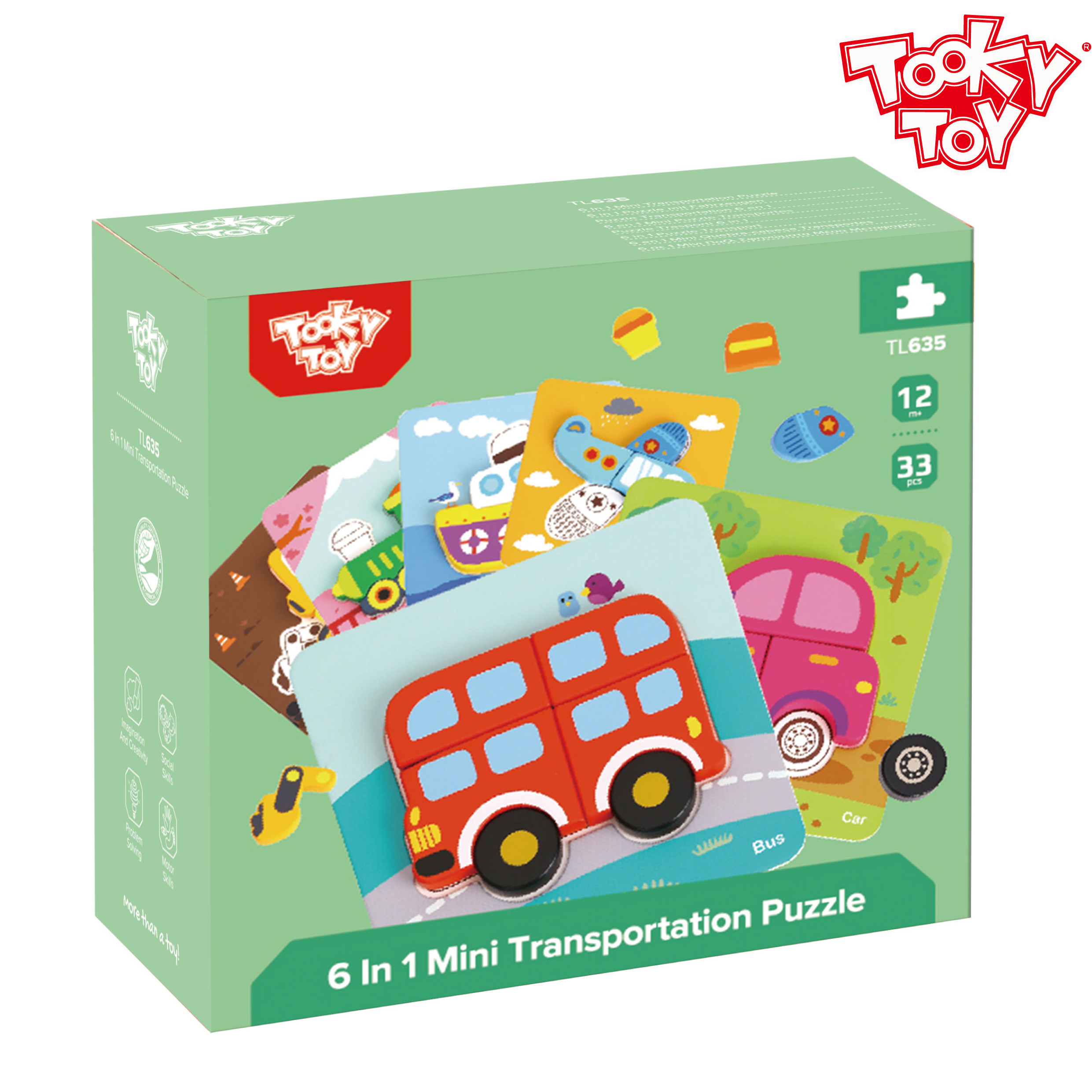 《 TOOKY TOY 》6合1認知交通工具篇遊戲組
