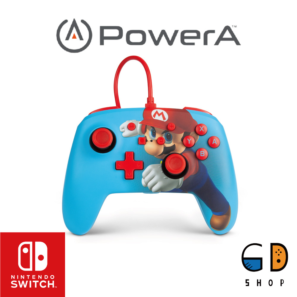 PowerA | 原廠授權任天堂Nintendo Switch 升級版有線手把搖桿【馬力歐