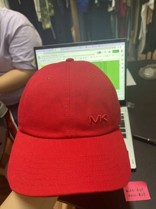 [S] MICHAEL KORS MK LOGO BASEBALL CAP, RED, SMK167 (SMK167)