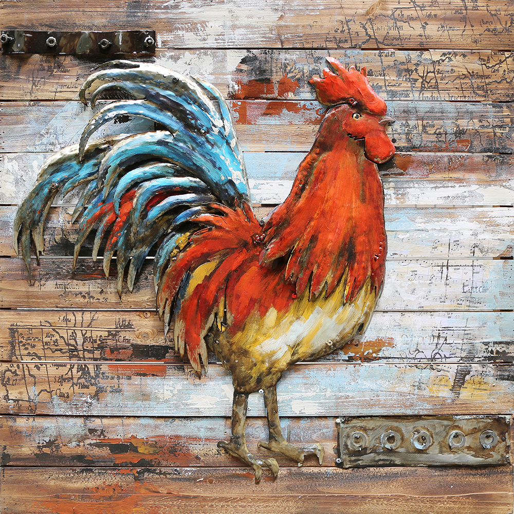 鐵皮畫-公雞