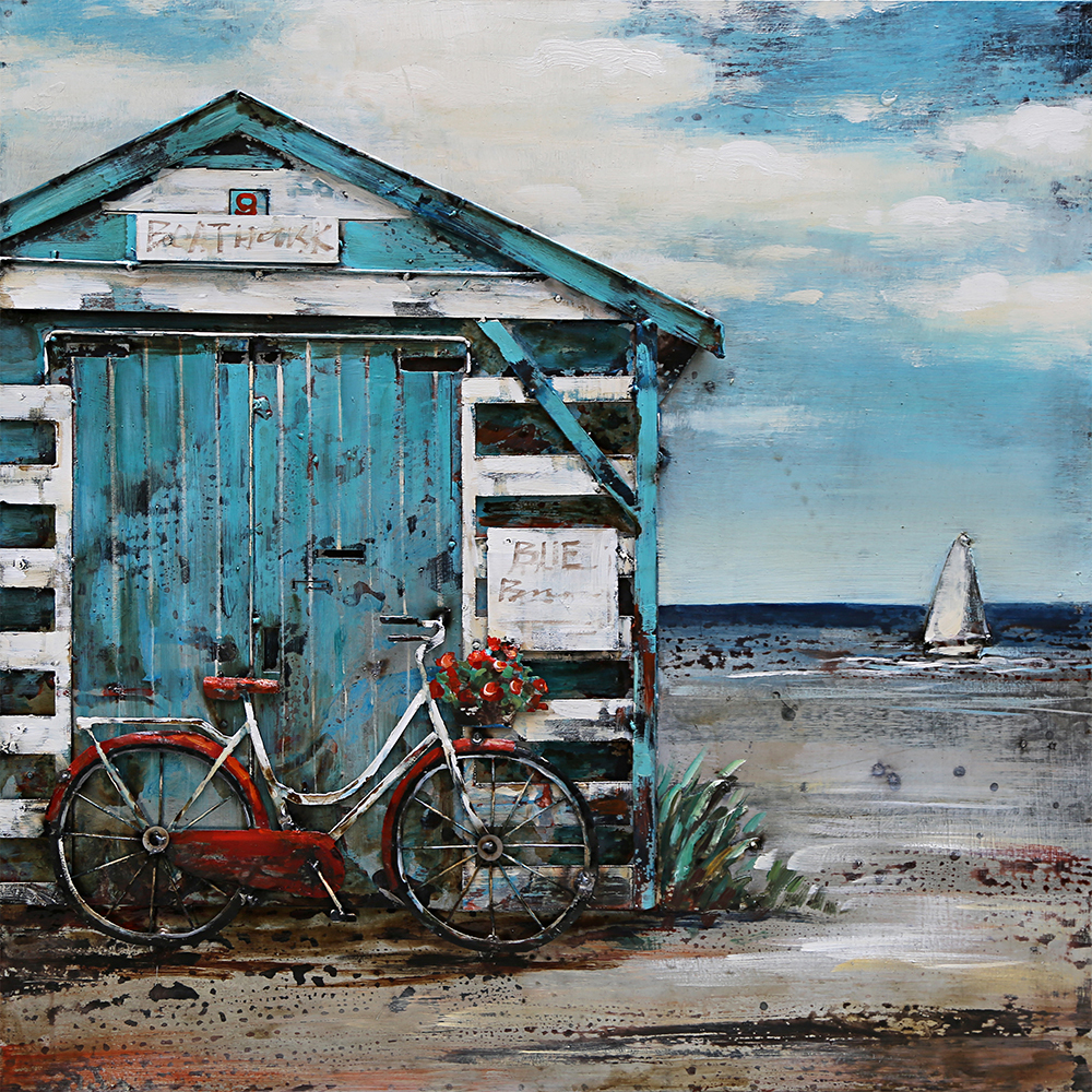 鐵皮畫-海邊小屋