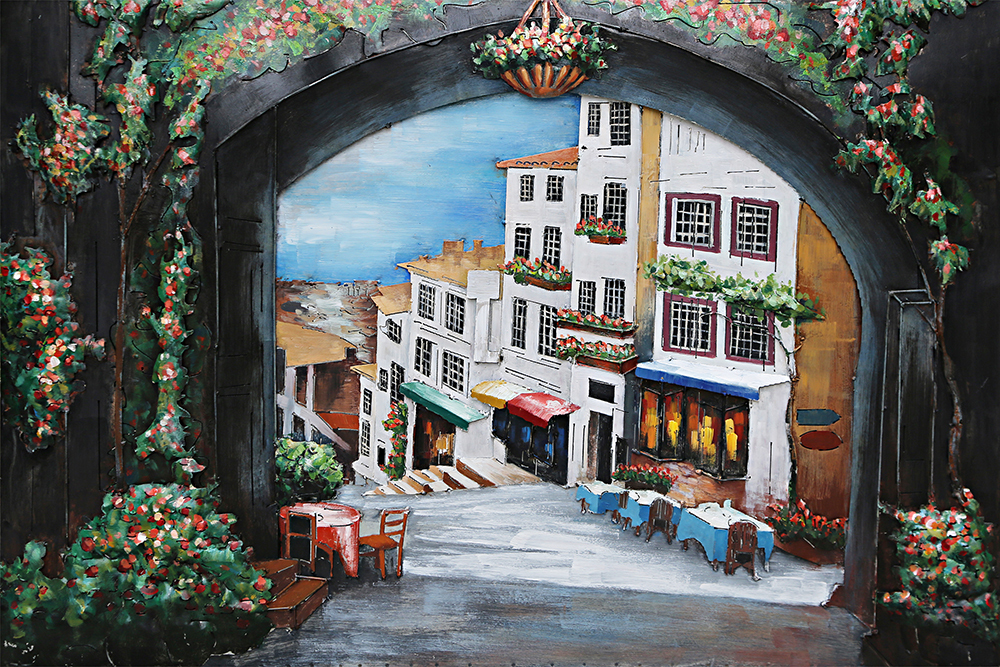 鐵皮畫-拱門外風景