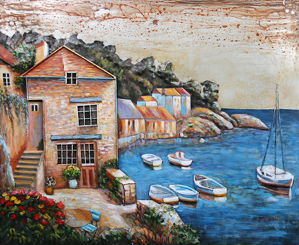 鐵皮畫-海岸風景