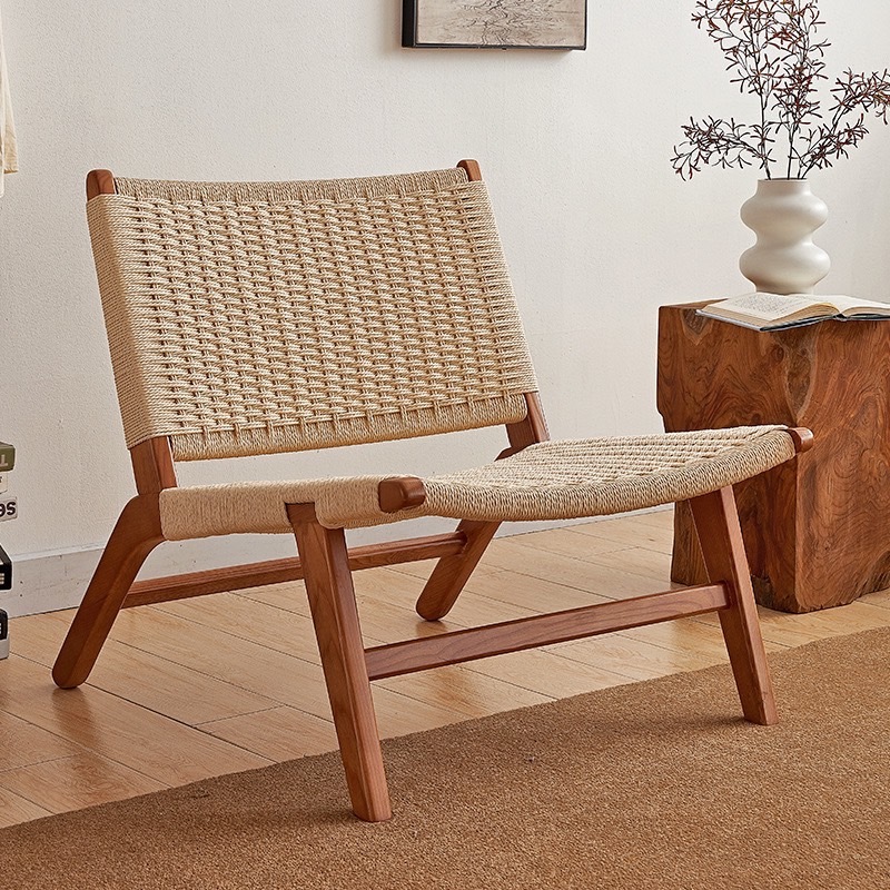 《1030》簡約實木編繩躺椅
