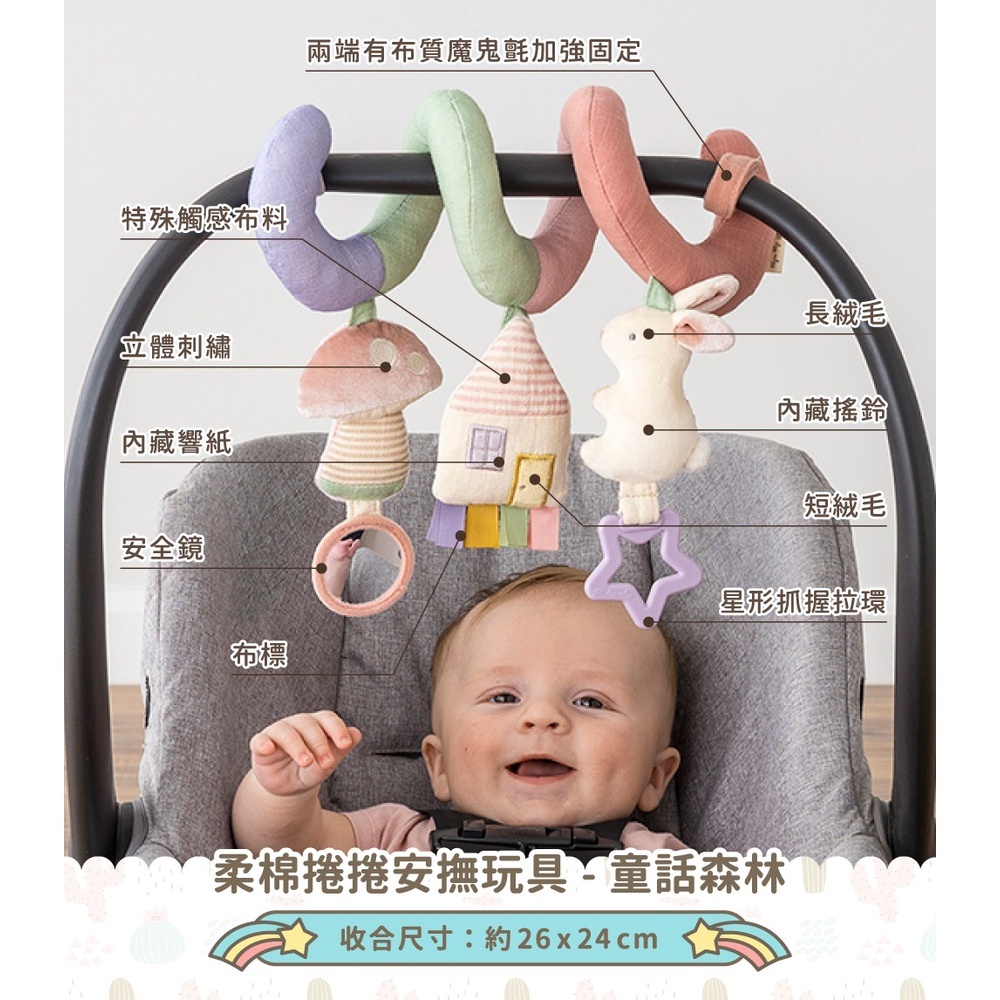 【樂森藥局】美國itzy Ritzy 柔棉捲捲安撫玩具 童話森林 嬰兒床 掛鈴