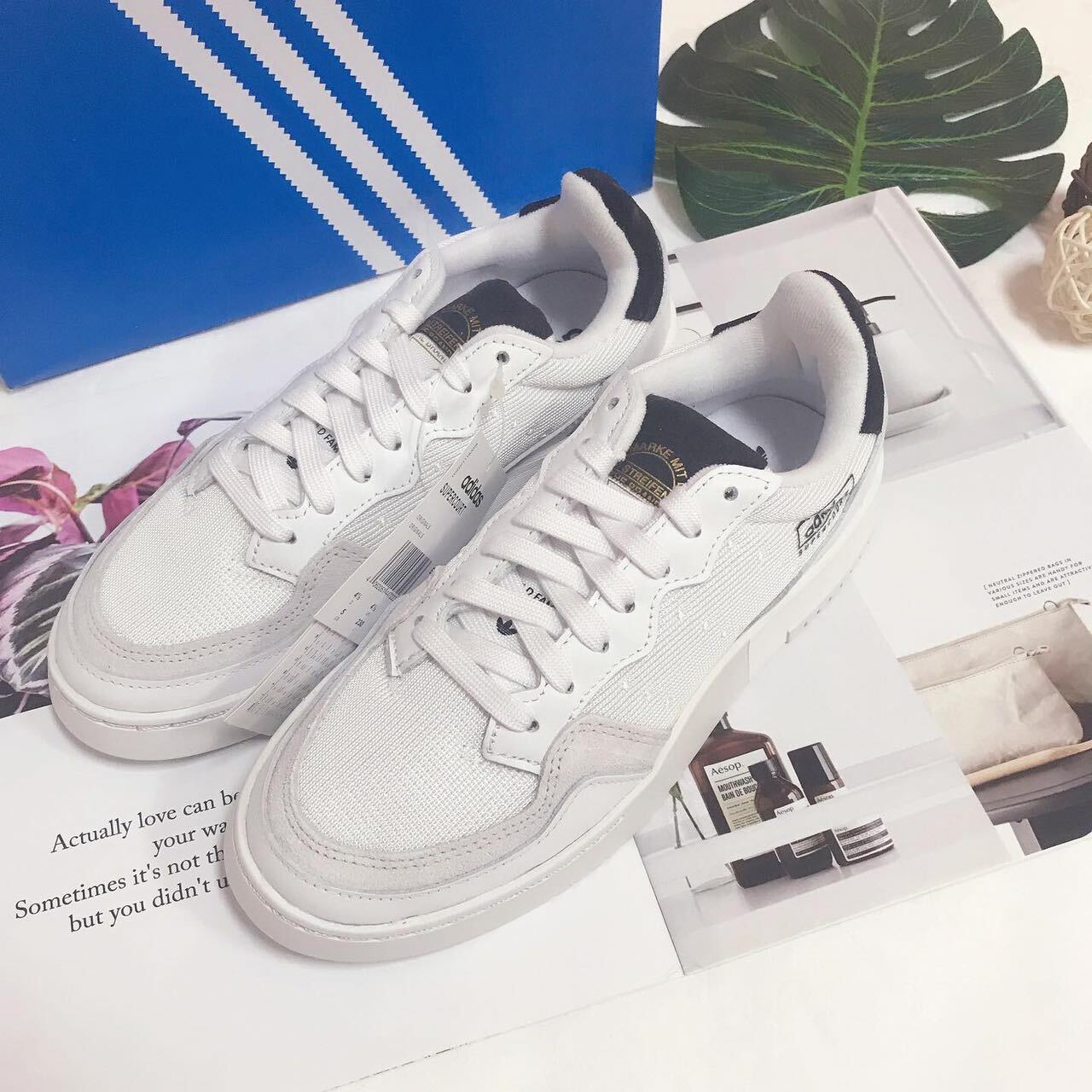 (SIZE 37) ADIDAS ORIGINAL SUPERCOURT TRAINERS