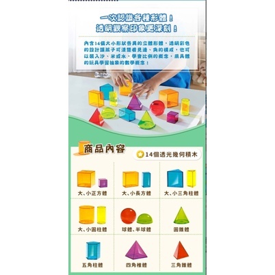 【樂森藥局】美國 Learning Resources 透光幾何積木組